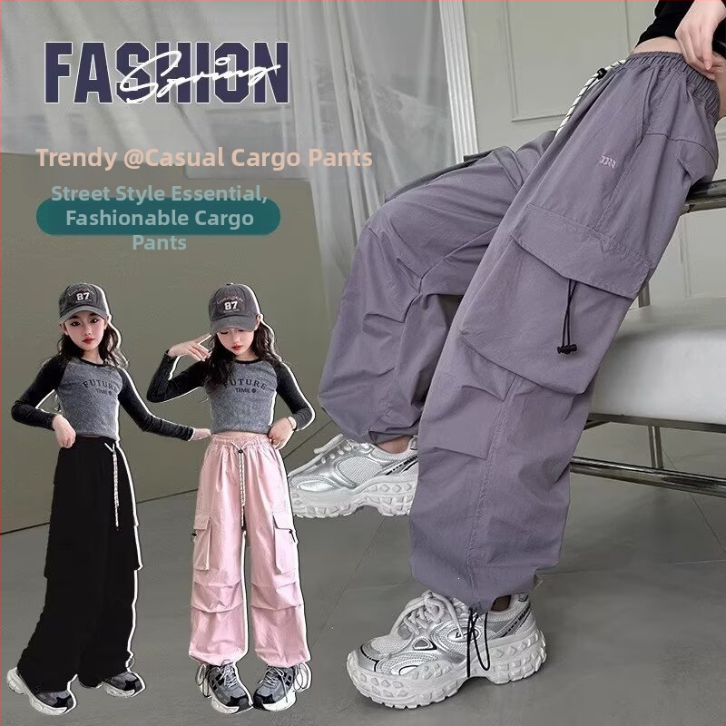 Pantaloni cargo pentru fete, primăvară-toamnă, largi, casual pentru fete mai mari