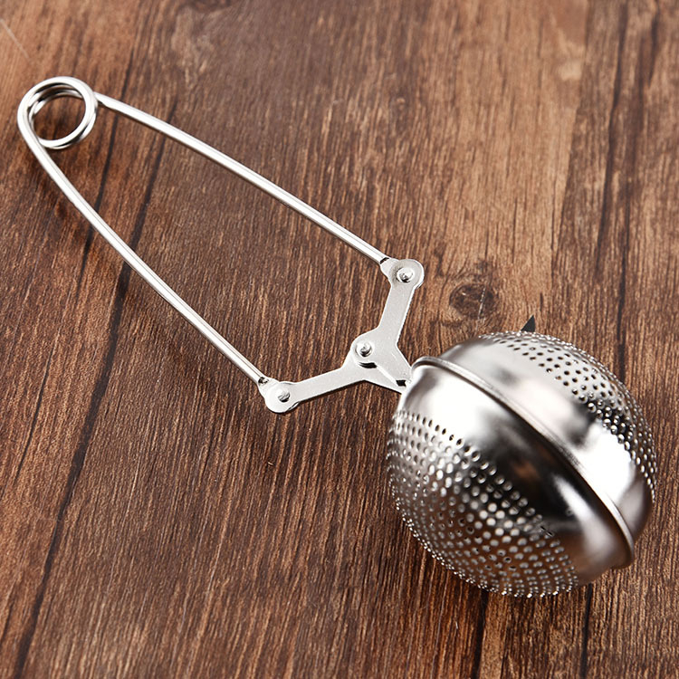 Clema de ceai din oțel inoxidabil 304, diametru 5,5 cm, cu mâner, strecurător de ceai, infuzor, separator de ceai, minge de ceai