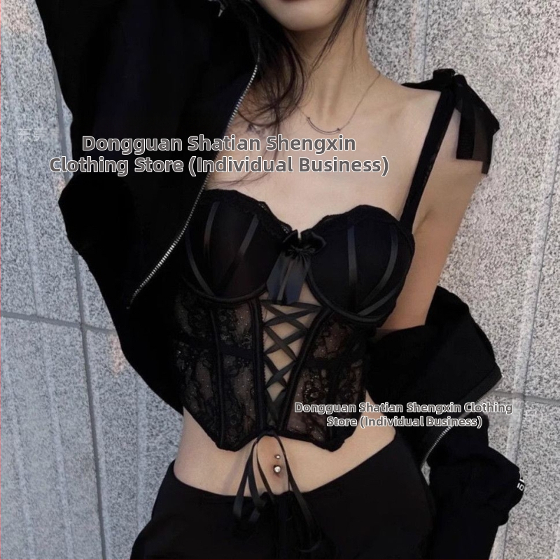 Bustier cropped cu căptușeală și oase din oțel, corset cu oase de pește, talie subțire, top cu bretele pentru club