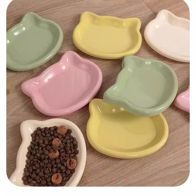 Vas din plastic pentru hrana pisicii, castron pentru pisicuțe, farfurie pentru conserve, bol pentru animale de companie