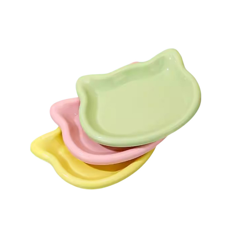 Vas din plastic pentru hrana pisicii, castron pentru pisicuțe, farfurie pentru conserve, bol pentru animale de companie