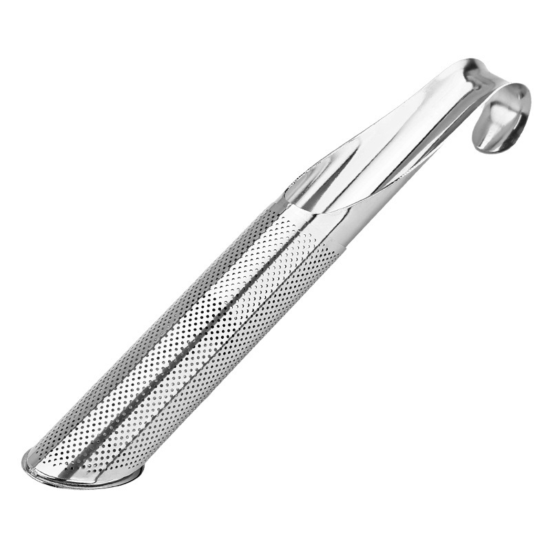 Filtru de ceai din oțel inoxidabil 304, în formă de țeavă, cu design deschidere-închidere, accesorii pentru ceai