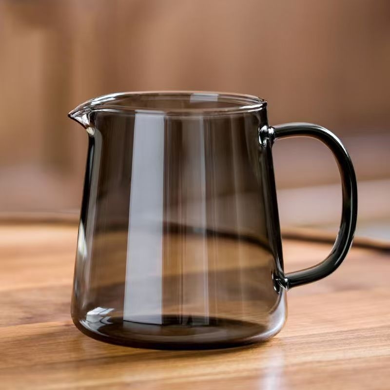 Set Gongfu de ceai din sticlă rezistentă la temperatură, cu filtru, recipient pentru distribuirea ceaiului și ceainic mare de infuzie