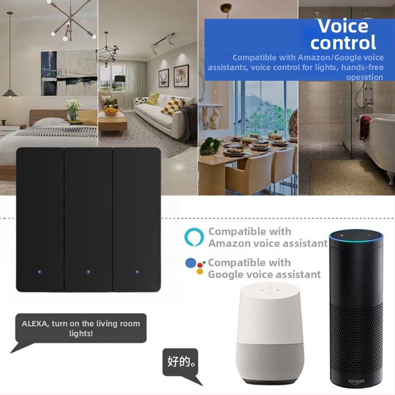 WiFi prepínač s T34, Bluetooth, 433 MHz, duálny a trojrežimový režim, inteligentné diaľkové ovládanie cez aplikáciu, bodový panel