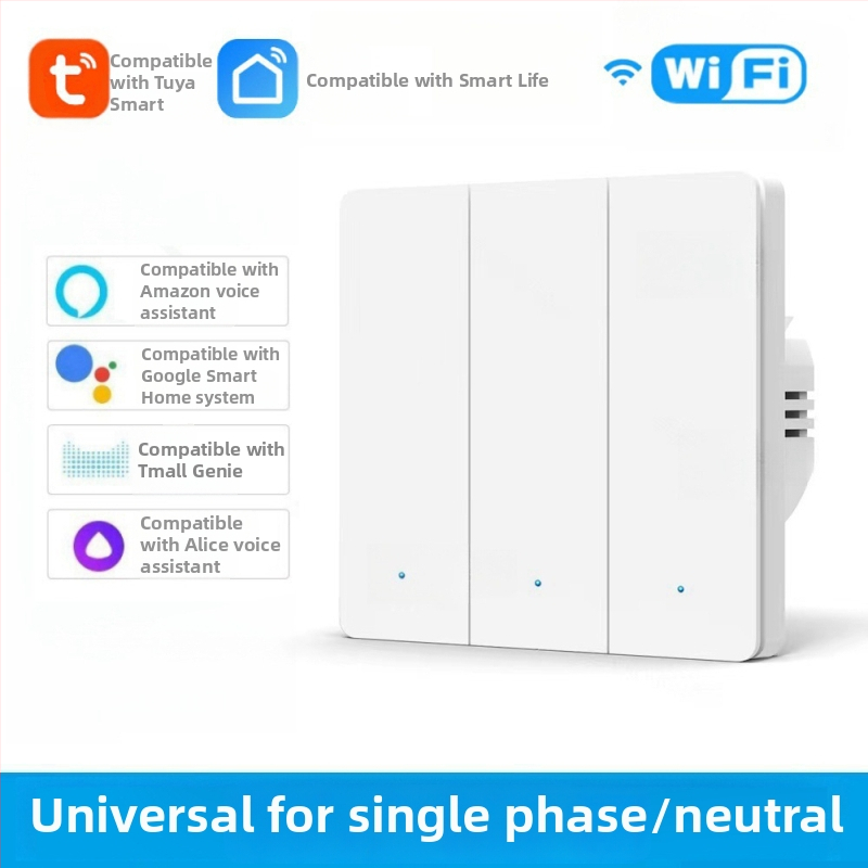 Comutator WiFi cu T34, Bluetooth, 433 MHz, mod dual și mod tri, control de la distanță prin aplicație, panou cu puncte