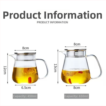 Ceainic din sticlă borosilicată, rezistent la temperaturi înalte, set Kung Fu pentru uz casnic