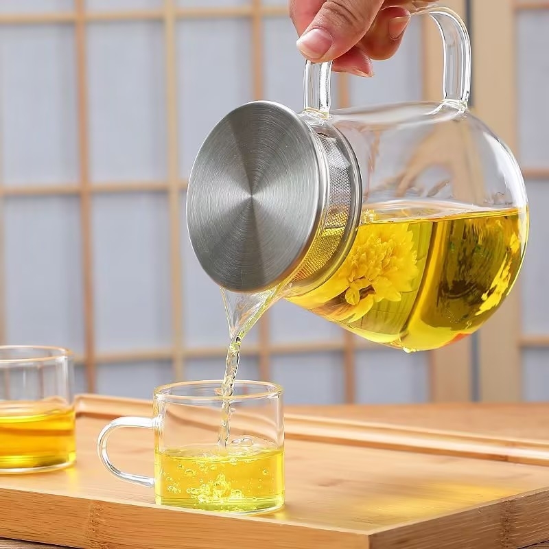 Ceainic din sticlă borosilicată, rezistent la temperaturi înalte, set Kung Fu pentru uz casnic