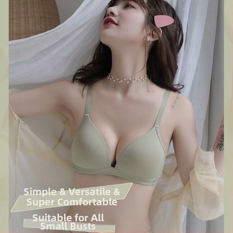 Sutien subtire în stil franțuzesc pentru sâni mici, susținere și modelare, fără sârmă, fără cusături, cupe triunghiulare