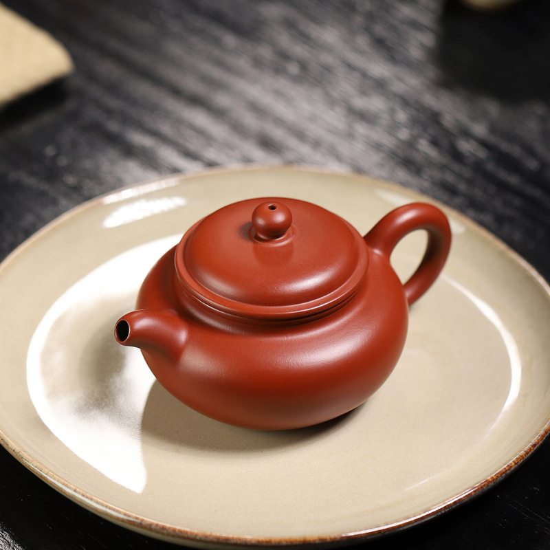 Ceainic Yixing din lut purpuriu, făcut manual, stil Da Hong Pao, design tradițional antic, 180 ml, cutie cadou