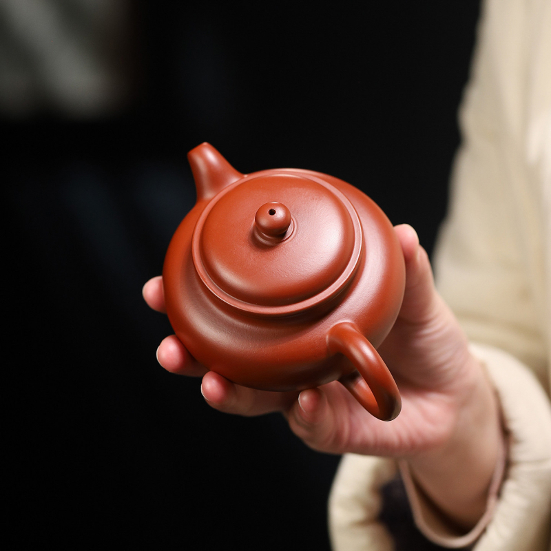 Ceainic Yixing din lut purpuriu, făcut manual, stil Da Hong Pao, design tradițional antic, 180 ml, cutie cadou