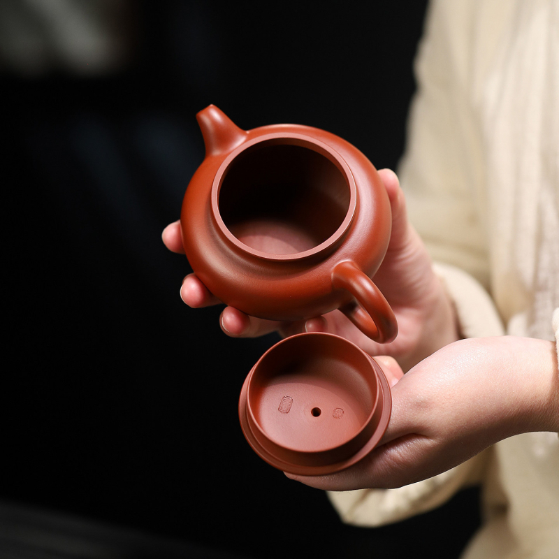 Ceainic Yixing din lut purpuriu, făcut manual, stil Da Hong Pao, design tradițional antic, 180 ml, cutie cadou