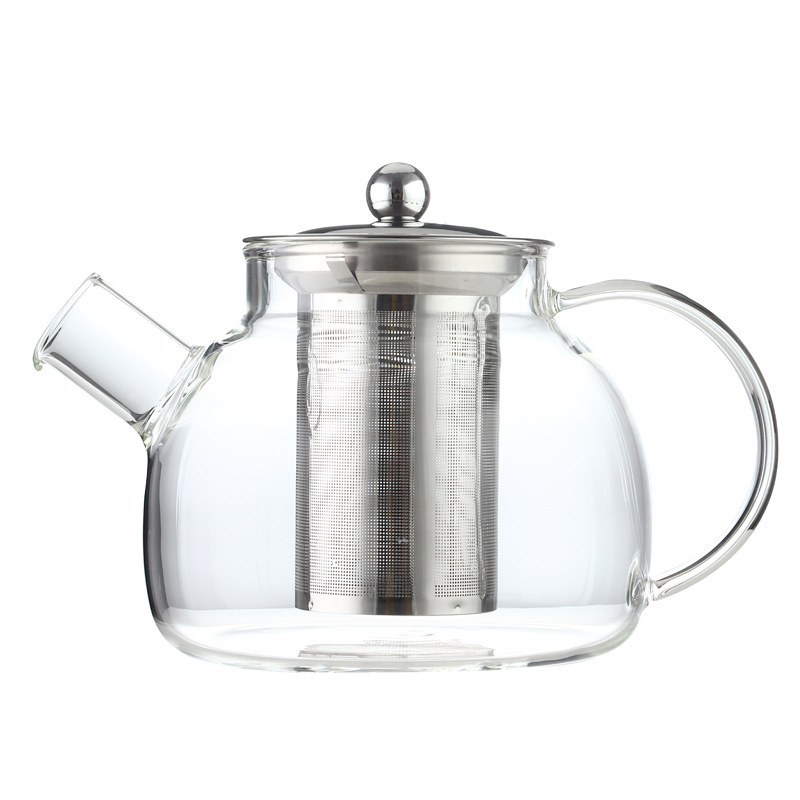 Set de ceai pentru casă: ceainic din sticlă borosilică cu capacitate mare, filtru din oțel inoxidabil, pentru ceai Pu'er