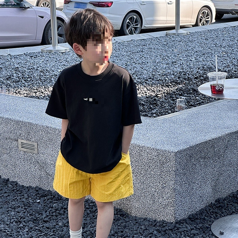 Tricou băiat din bumbac cu mânecă scurtă, croială lejeră casual, vară 2026