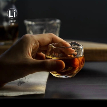 Cească de sticlă pentru ceai Gongfu, mică ceașcă de degustare, pahar de sticlă în stil antic, ceașca maestrului și pahar de vin