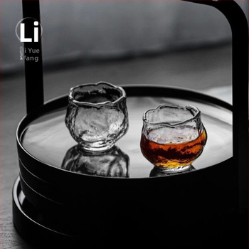 Cească de sticlă pentru ceai Gongfu, mică ceașcă de degustare, pahar de sticlă în stil antic, ceașca maestrului și pahar de vin