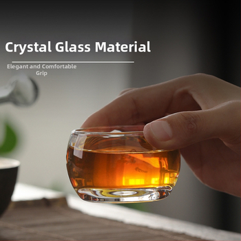 Ceasca de ceai Kung Fu din cristal transparent, ceasca de sticla pentru uz casnic, rezistentă la temperaturi înalte, îngroșată, de înaltă calitate, mică