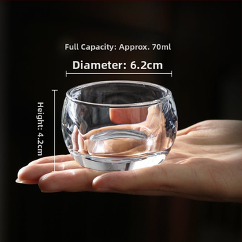 Ceasca de ceai Kung Fu din cristal transparent, ceasca de sticla pentru uz casnic, rezistentă la temperaturi înalte, îngroșată, de înaltă calitate, mică