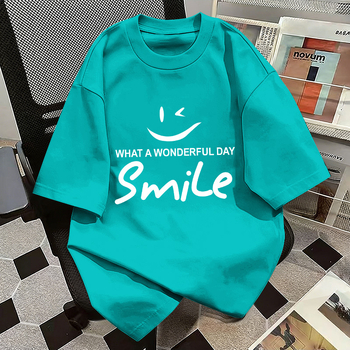 Tricou pentru copii din bumbac 100% cu mâneci scurte, stil coreean, vară 2026, top casual pentru copii