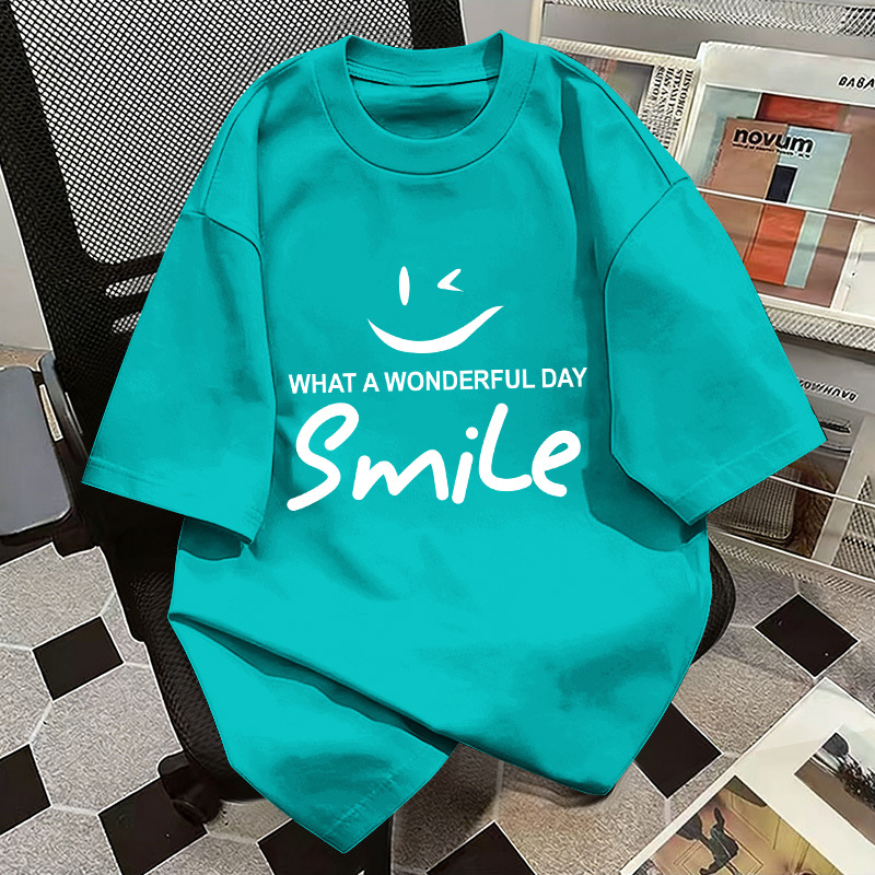 Tricou pentru copii din bumbac 100% cu mâneci scurte, stil coreean, vară 2026, top casual pentru copii
