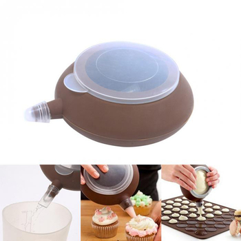 Instrument mare din silicon pentru decorarea prăjiturilor, în formă de ceai, duză de cremă pentru macarons
