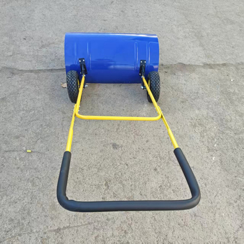 Lopată de zăpadă cu roți pentru alee, lopată din oțel greu, reglaj de înălțime în două trepte și mâner înclinat la 60°
