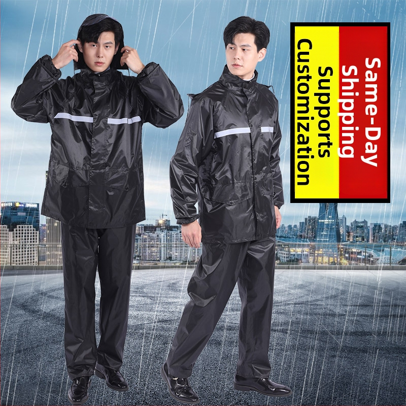 Set impermeabil reflectorizant cu pantaloni de ploaie, tip split, pentru adulți – protecție totală împotriva ploii, unisex, pentru muncă, livrare, ciclism, drumeții și vehicule electrice