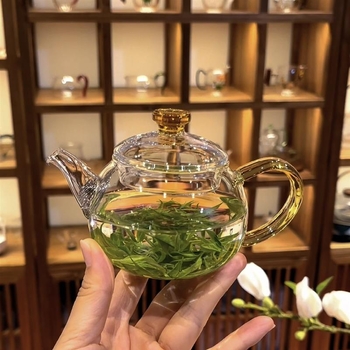 Ceainic de sticlă pentru ceai verde, mic, pentru o singură porție, cu filtru, set Gongfu rafinat pentru infuzare pe aragaz