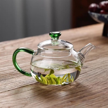 Ceainic de sticlă pentru ceai verde, mic, pentru o singură porție, cu filtru, set Gongfu rafinat pentru infuzare pe aragaz