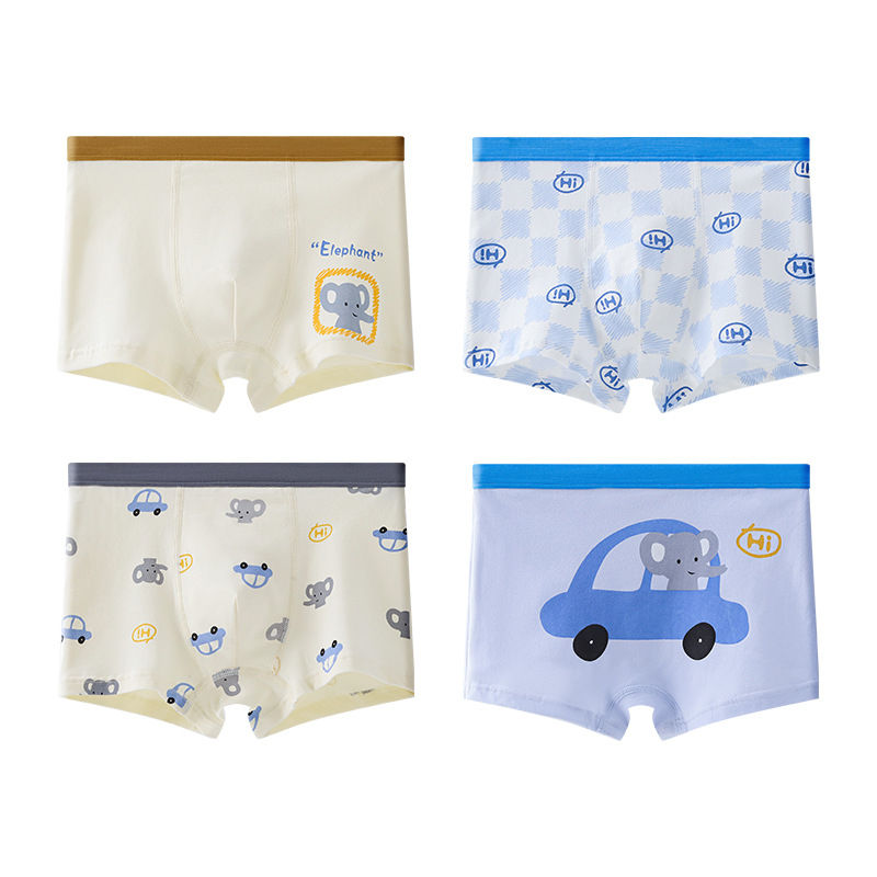 Boxer pentru copii din bumbac de clasă A, antibacterian, pentru copii între 3 și 8 ani, 95% bumbac, 5% elastan