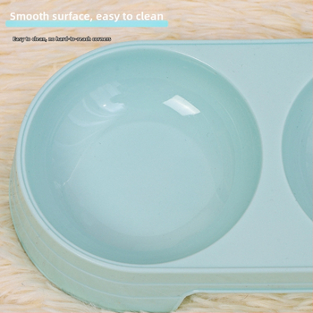 Boluri din plastic colorate ca bomboane pentru pisici, bol dublu oval, stil macaron