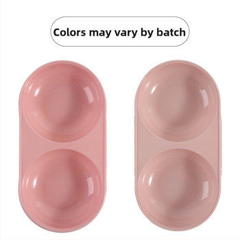 Boluri din plastic colorate ca bomboane pentru pisici, bol dublu oval, stil macaron