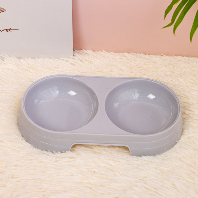 Boluri din plastic colorate ca bomboane pentru pisici, bol dublu oval, stil macaron