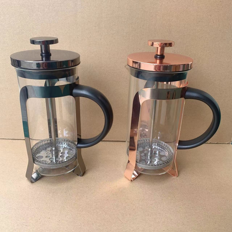 Mașină de cafea și ceai din sticlă cu presă franceză, filtru pentru lapte și filtru, sticlă borosilikată, rezistentă la temperaturi înalte