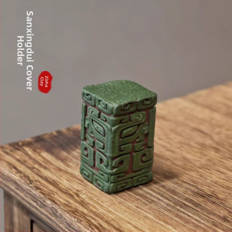 Tea pet din argilă violetă Yixing, model relief Taotie, suport pentru capac și accesoriu pentru tava de ceai, set de ceai în stil chinezesc pentru uz casnic, mic ornament decorativ