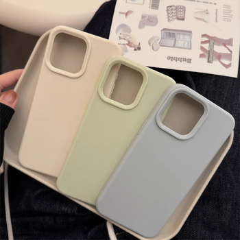 Husă de protecție din silicon cu acoperire completă pentru iPhone (serie 11–14), antișoc, design simplu monocrom. Culori: Alb, Galben, Verde, Roșu Roz, Alb Antic.