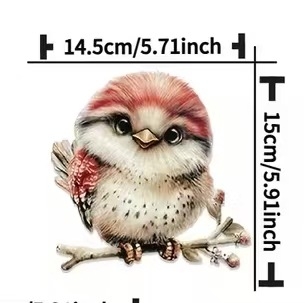 Decorațiune de perete 2D, exterior, cu pasăre drăguță, imprimată pe acrilic, pentru curte, grădină, terasă