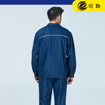 Uniformă de lucru din denim cu benzi reflectorizante pentru sudori, bărbați, mâneci lungi, îmbrăcăminte de protecție, personalizabil