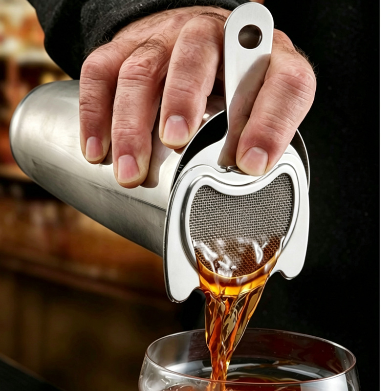 Filtru de gheață din oțel inoxidabil 304, plasă de filtrare pentru bar, filtru fin pentru cocktailuri, filtru de gheață Boston, filtru pentru lichior