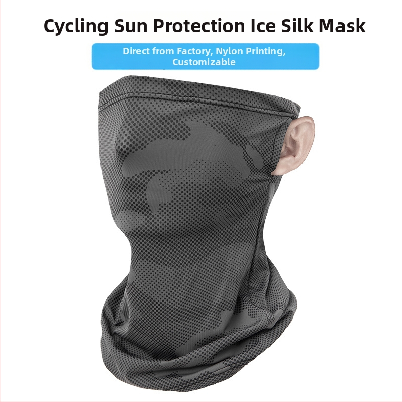 Fular de vară pentru protecție solară cu mască facială integrală, pentru ciclism în aer liber – Ice Silk, unisex