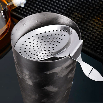 Filtru de gheață din oțel inoxidabil 304 cu mânere curbe, pentru julep – ustensilă de bar pentru amestecarea cocktailurilor