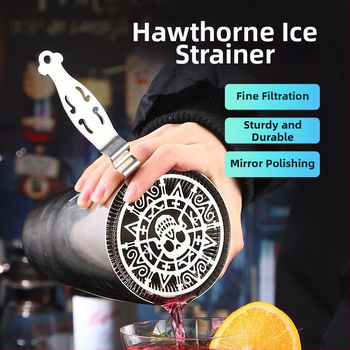 Filtru de gheață din oțel inoxidabil 304 pentru cocktailuri elegante – filtru Hawthorne în formă de craniu