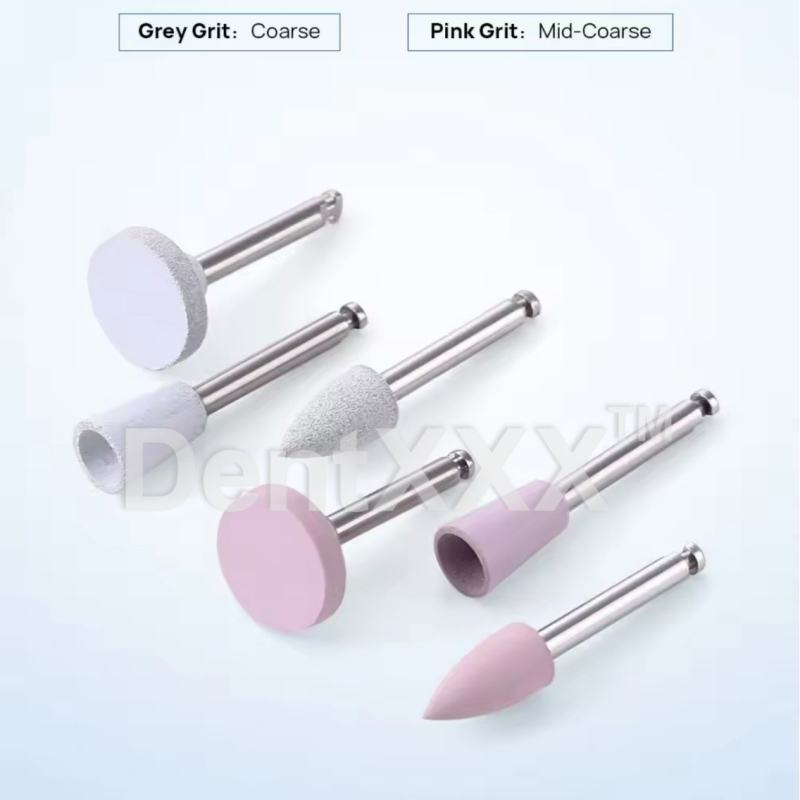Set de 12 piese pentru șlefuire și polizare, cu mâner de viteză redusă, din rășină, porțelan, zirconiu și metal