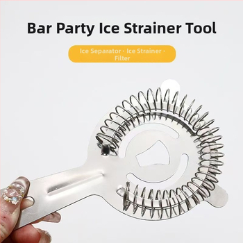 Strecurător de cocktail din oțel inoxidabil cu urechi duble – filtru pentru gheață, instrument de bar