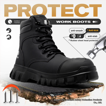 CFFHS Pantofi de protecție noi cu vârf din oțel, anti-șoc și anti-perforație, eleganți și comozi pentru uz zilnic și industrial