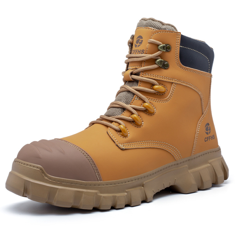 CFFHS Pantofi de protecție noi cu vârf din oțel, anti-șoc și anti-perforație, eleganți și comozi pentru uz zilnic și industrial
