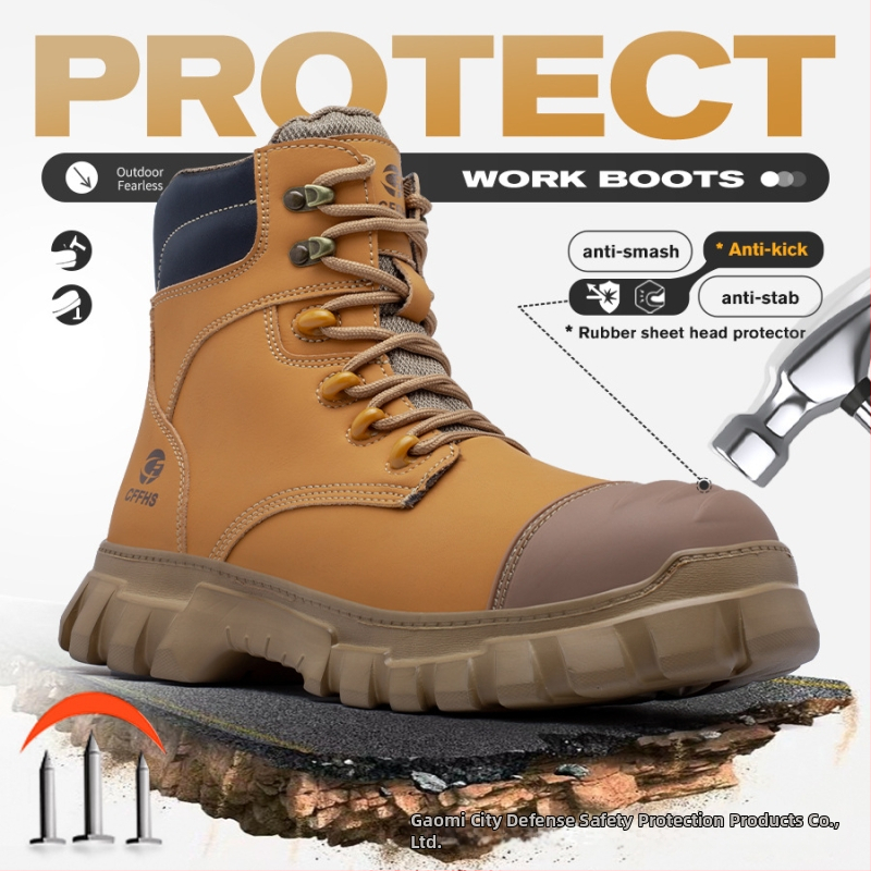 CFFHS Pantofi de protecție noi cu vârf din oțel, anti-șoc și anti-perforație, eleganți și comozi pentru uz zilnic și industrial