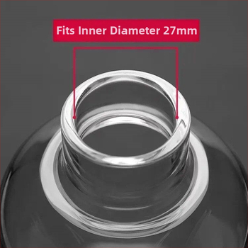 Stopper de vin din sticlă transparentă, 2,7 cm, cu marcaje pe scară și design etanș