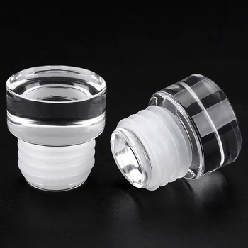 Stopper de vin din sticlă transparentă, 2,7 cm, cu marcaje pe scară și design etanș