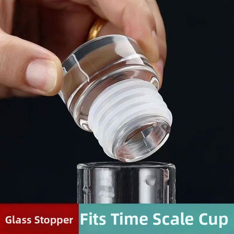 Stopper de vin din sticlă transparentă, 2,7 cm, cu marcaje pe scară și design etanș