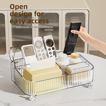 Cutie de stocare pentru birou, cu compartimente pentru telecomenzi și obiecte mărunte – organizator pentru casă, sufragerie, birou sau cămin